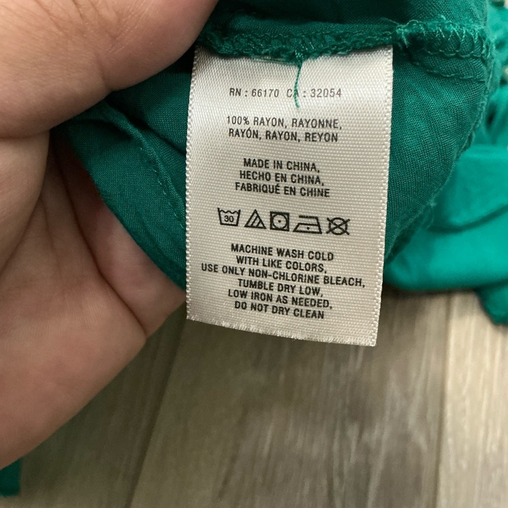 Maeve Emerald Green Pleated Flutter Sleeve Blouse - Size4 - Picture 10 of 12